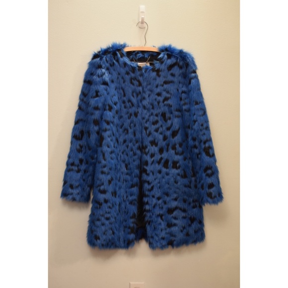 MICHAEL Michael Kors Jackets & Blazers - Blue michael Kors faux fur coat MICHAEL Michael Kors Jackets & Blazers - Blue michael Kors faux fur coat